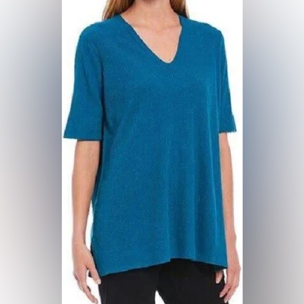 Eileen Fisher NWOT turquoise linen tunic size Large